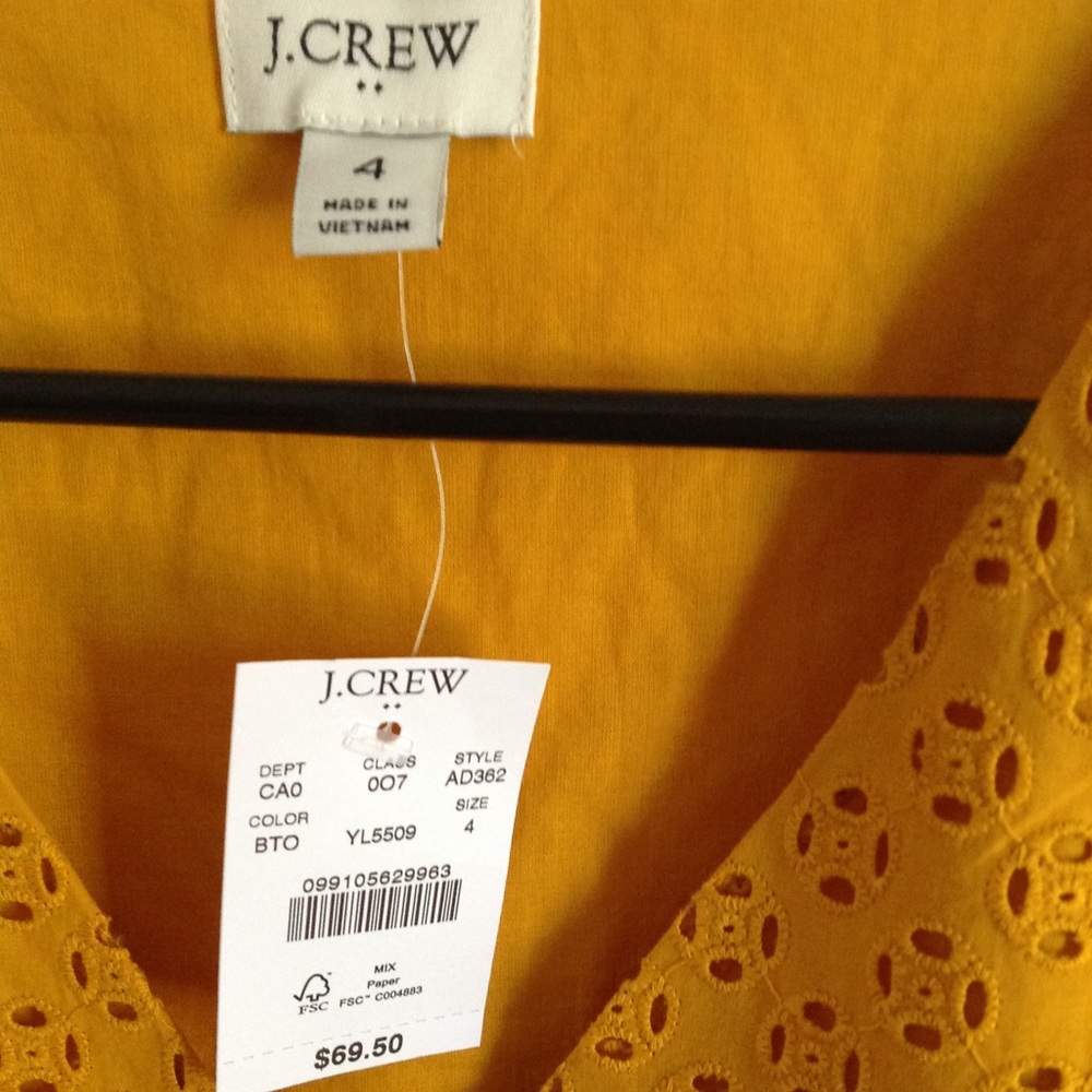 J Crew Eyelet Peplum Top NWT - Picture 4 of 4